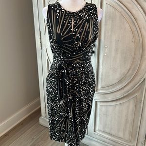 Banana Republic Issa London tie waist dress with keyhole neckline